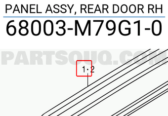 Suzuki 68003M79G10 PANEL ASSY, REAR DOOR RH