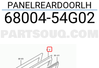 Suzuki 6800454G02 PANELREARDOORLH