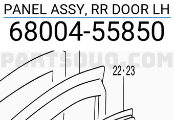 Suzuki 6800455850 PANEL ASSY, RR DOOR LH
