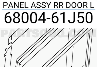 Suzuki 6800461J50 PANEL ASSY RR DOOR L