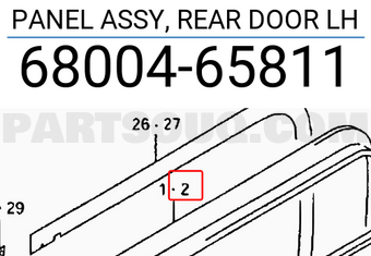 Suzuki 6800465811 PANEL ASSY, REAR DOOR LH