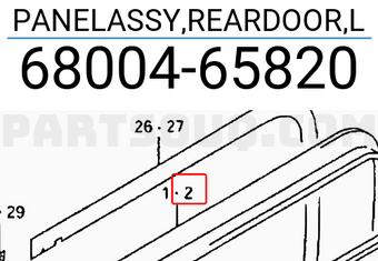 Suzuki 6800465820 PANELASSY,REARDOOR,L
