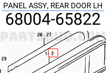 Suzuki 6800465822 PANEL ASSY, REAR DOOR LH