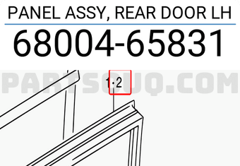 Suzuki 6800465831 PANEL ASSY, REAR DOOR LH
