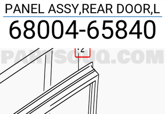 Suzuki 6800465840 PANEL ASSY,REAR DOOR,L