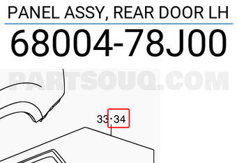 Suzuki 6800478J00 PANEL ASSY, REAR DOOR LH