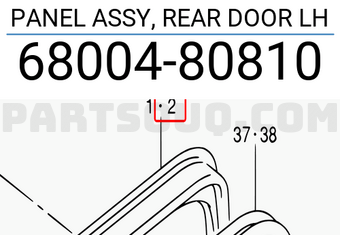 Suzuki 6800480810 PANEL ASSY, REAR DOOR LH