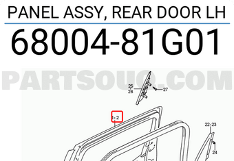 Suzuki 6800481G01 PANEL ASSY, REAR DOOR LH