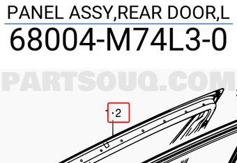 Suzuki 68004M74L30 PANEL ASSY,REAR DOOR,L