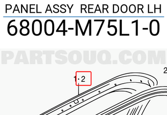 Suzuki 68004M75L10 PANEL ASSY REAR DOOR LH