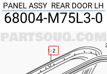 Suzuki 68004M75L30 PANEL ASSY REAR DOOR LH