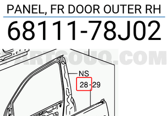 Suzuki 6811178J02 PANEL, FR DOOR OUTER RH