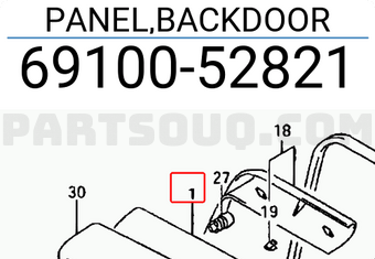 Suzuki 6910052821 PANEL,BACKDOOR