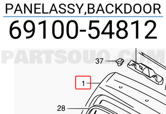 Suzuki 6910054812 PANELASSY,BACKDOOR