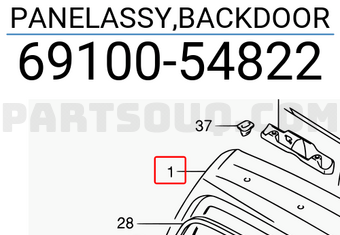 Suzuki 6910054822 PANELASSY,BACKDOOR