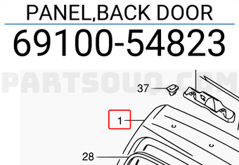 Suzuki 6910054823 PANEL,BACK DOOR