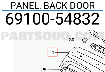 Suzuki 6910054832 PANEL, BACK DOOR