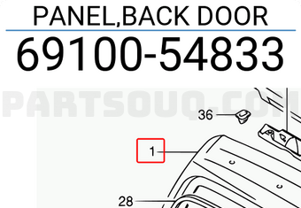 Suzuki 6910054833 PANEL,BACK DOOR