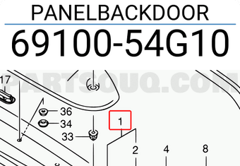 Suzuki 6910054G10 PANELBACKDOOR