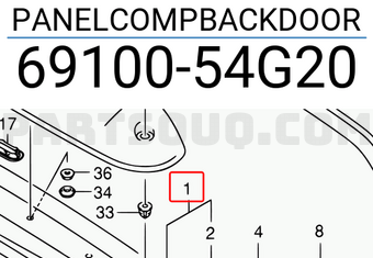Suzuki 6910054G20 PANELCOMPBACKDOOR