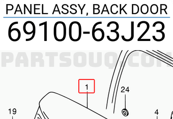 Suzuki 6910063J23 PANEL ASSY, BACK DOOR