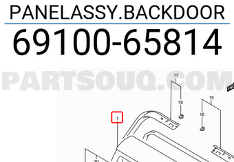 Suzuki 6910065814 PANELASSY.BACKDOOR
