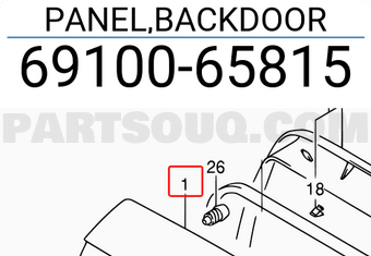 Suzuki 6910065815 PANEL,BACKDOOR