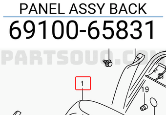 Suzuki 6910065831 PANEL ASSY BACK