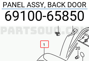 Suzuki 6910065850 PANEL ASSY, BACK DOOR