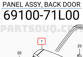 Suzuki 6910071L00 PANEL ASSY, BACK DOOR