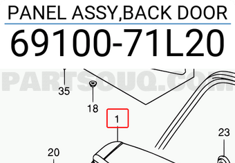 Suzuki 6910071L20 PANEL ASSY,BACK DOOR