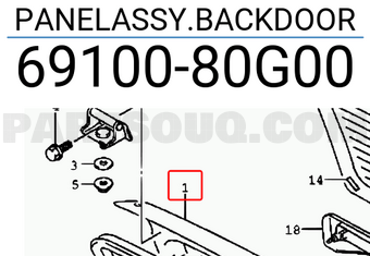 Suzuki 6910080G00 PANELASSY.BACKDOOR