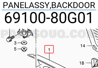 Suzuki 6910080G01 PANELASSY,BACKDOOR