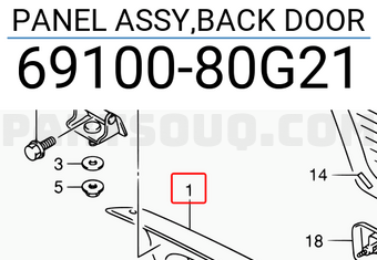 Suzuki 6910080G21 PANEL ASSY,BACK DOOR