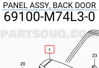 Suzuki 69100M74L30 PANEL ASSY, BACK DOOR