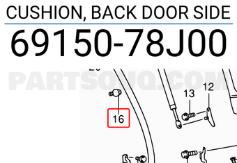 Suzuki 6915078J00 CUSHION, BACK DOOR SIDE