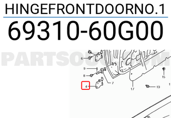 Suzuki 6931060G00 HINGEFRONTDOORNO.1