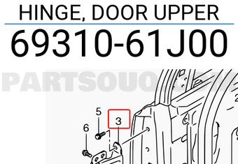 Suzuki 6931061J00 HINGE, DOOR UPPER