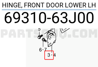 Suzuki 6931063J00 HINGE, FRONT DOOR LOWER LH