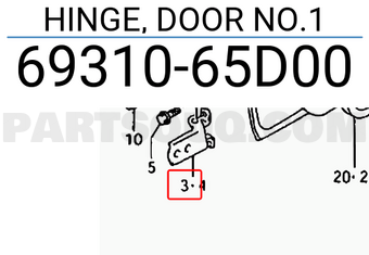 Suzuki 6931065D00 HINGE, DOOR NO.1