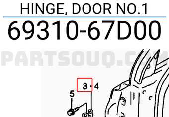 Suzuki 6931067D00 HINGE, DOOR NO.1