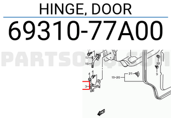 Suzuki 6931077A00 HINGE, DOOR