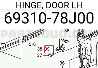 Suzuki 6931078J00 HINGE, DOOR LH