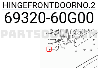 Suzuki 6932060G00 HINGEFRONTDOORNO.2