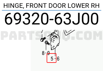Suzuki 6932063J00 HINGE, FRONT DOOR LOWER RH