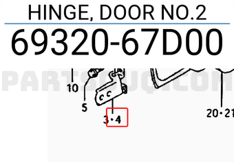 Suzuki 6932067D00 HINGE, DOOR NO.2