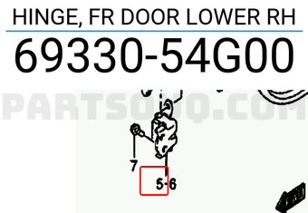 Suzuki 6933054G00 HINGE, FR DOOR LOWER RH