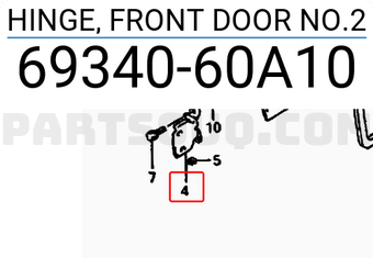 Suzuki 6934060A10 HINGE, FRONT DOOR NO.2