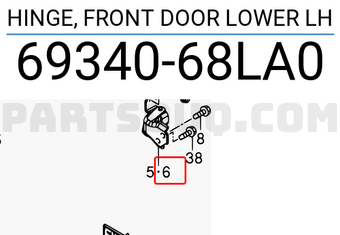 Suzuki 6934068LA0 HINGE, FRONT DOOR LOWER LH