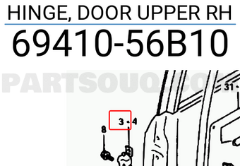 Suzuki 6941056B10 HINGE, DOOR UPPER RH